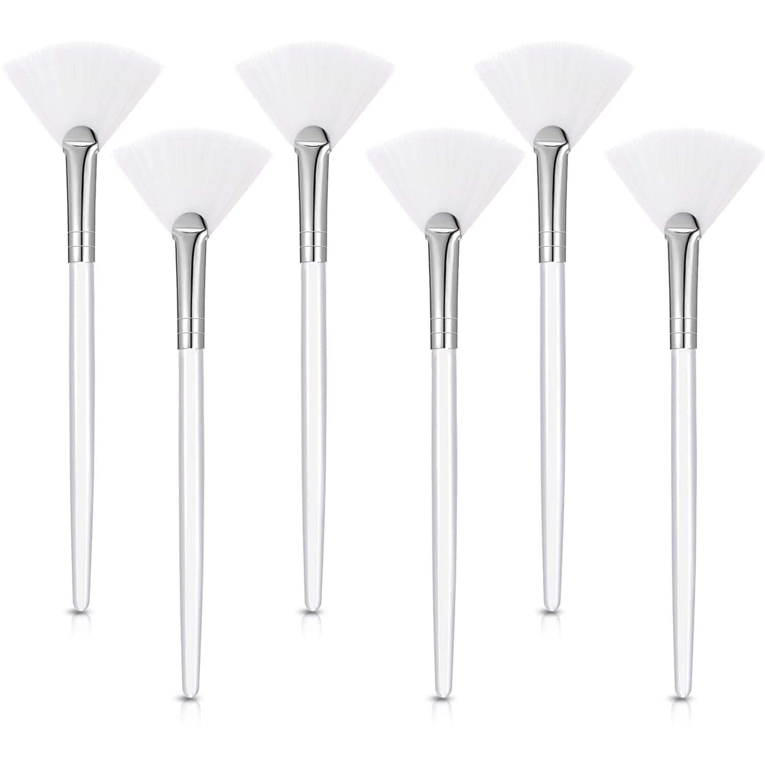 6 Pieces Fan Mask Brushes Soft Fan Facial Mask Applicator Tools Brush Makeup Brushes Cosmetic Tools with Handle for Peel Mask Makeup Women Girls (Purple Hair) Health & Beauty > Personal Care > Cosmetics > Cosmetic Tools > Makeup Tools Maitys White Hair  
