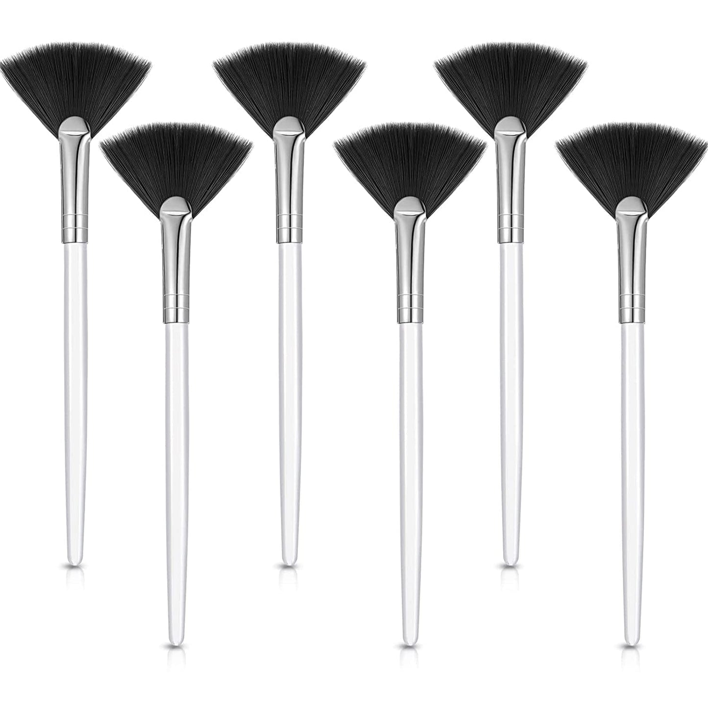6 Pieces Fan Mask Brushes Soft Fan Facial Mask Applicator Tools Brush Makeup Brushes Cosmetic Tools with Handle for Peel Mask Makeup Women Girls (Purple Hair) Health & Beauty > Personal Care > Cosmetics > Cosmetic Tools > Makeup Tools Maitys Black Hair  