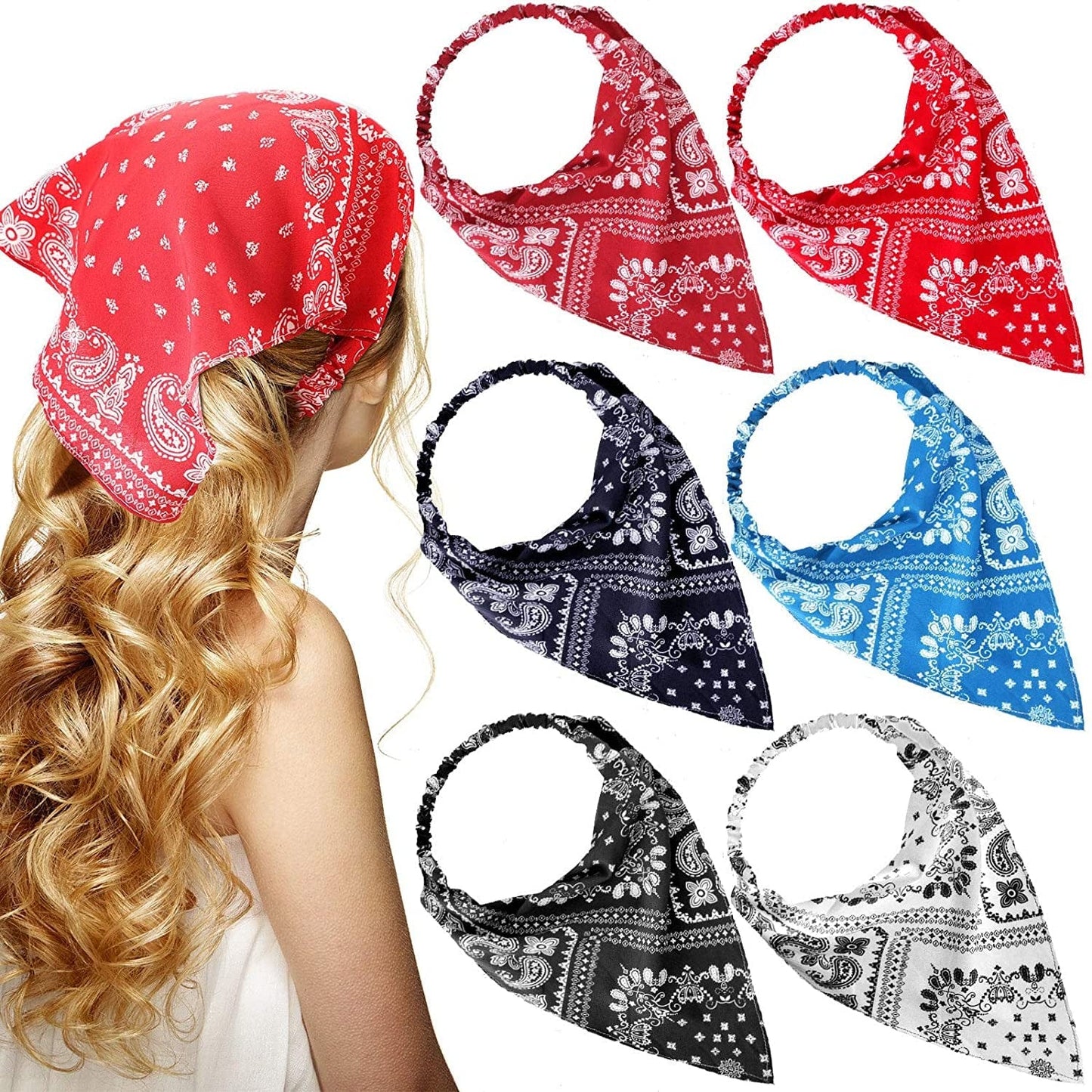 6 Pieces Floral Elastic Hair Bandanas Scarf Headband Chiffon Head Kerchief Floral Printed Turban Boho Headbands Hair Bandanas with Hair Clips for Women Girls Hair Accessories (Classic Floral Patterns) Apparel & Accessories > Clothing Accessories > Bandanas & Headties Syhood Vintage Floral Patterns  