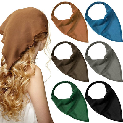 6 Pieces Floral Elastic Hair Bandanas Scarf Headband Chiffon Head Kerchief Floral Printed Turban Boho Headbands Hair Bandanas with Hair Clips for Women Girls Hair Accessories (Classic Floral Patterns) Apparel & Accessories > Clothing Accessories > Bandanas & Headties Syhood Pure Color Patterns  