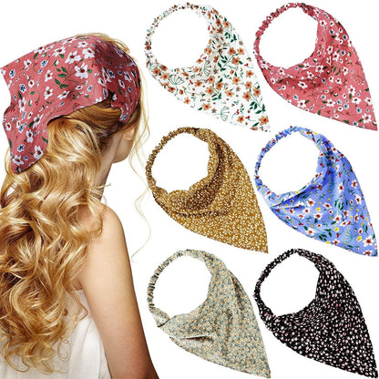 6 Pieces Floral Elastic Hair Bandanas Scarf Headband Chiffon Head Kerchief Floral Printed Turban Boho Headbands Hair Bandanas with Hair Clips for Women Girls Hair Accessories (Classic Floral Patterns) Apparel & Accessories > Clothing Accessories > Bandanas & Headties Syhood Boho Floral Patterns  
