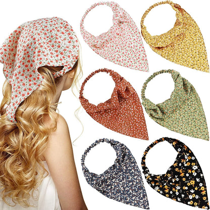 6 Pieces Floral Elastic Hair Bandanas Scarf Headband Chiffon Head Kerchief Floral Printed Turban Boho Headbands Hair Bandanas with Hair Clips for Women Girls Hair Accessories (Classic Floral Patterns) Apparel & Accessories > Clothing Accessories > Bandanas & Headties Syhood Bright Floral Patterns  