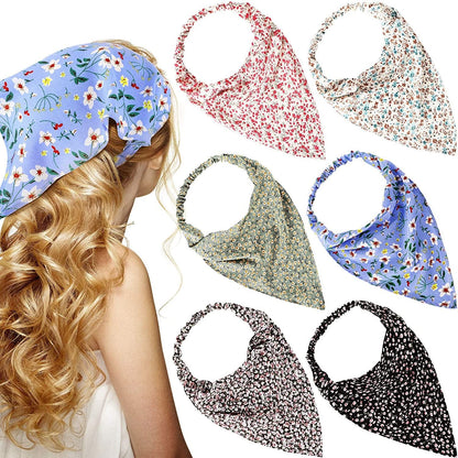 6 Pieces Floral Elastic Hair Bandanas Scarf Headband Chiffon Head Kerchief Floral Printed Turban Boho Headbands Hair Bandanas with Hair Clips for Women Girls Hair Accessories (Classic Floral Patterns) Apparel & Accessories > Clothing Accessories > Bandanas & Headties Syhood Retro Floral Patterns  