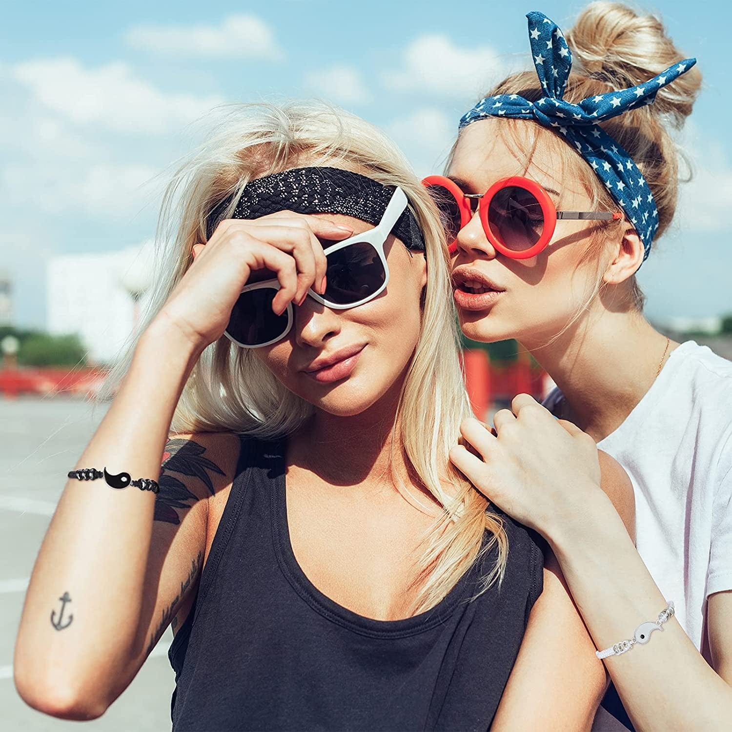 6 Pieces Matching Yin Yang Friend Couple Bracelets with Necklace Set, Adjustable Waterproof Handmade Cord Relationship Bracelets for Friendship Boyfriend Girlfriend Apparel & Accessories > Jewelry > Bracelets Yaomiao   