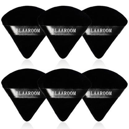 6 Pieces Powder Puff Face Makeup Velour Soft Triangle Powder Puffs - for Loose Powder Mineral Powder Body Powder Wet Dry Cosmetic Foundation Sponge Makeup Tool Health & Beauty > Personal Care > Cosmetics > Cosmetic Tools > Makeup Tools BLAAROOM Black  