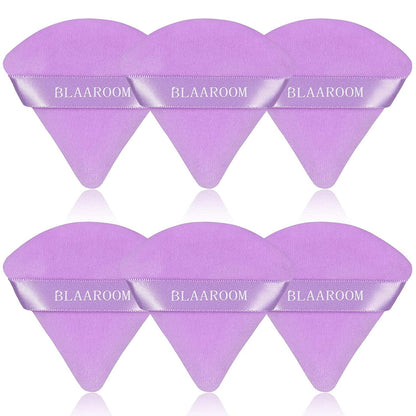 6 Pieces Powder Puff Face Makeup Velour Soft Triangle Powder Puffs - for Loose Powder Mineral Powder Body Powder Wet Dry Cosmetic Foundation Sponge Makeup Tool Health & Beauty > Personal Care > Cosmetics > Cosmetic Tools > Makeup Tools BLAAROOM Purple  