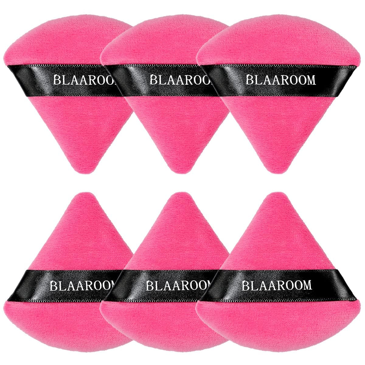 6 Pieces Powder Puff Face Makeup Velour Soft Triangle Powder Puffs - for Loose Powder Mineral Powder Body Powder Wet Dry Cosmetic Foundation Sponge Makeup Tool Health & Beauty > Personal Care > Cosmetics > Cosmetic Tools > Makeup Tools BLAAROOM Rose Red  