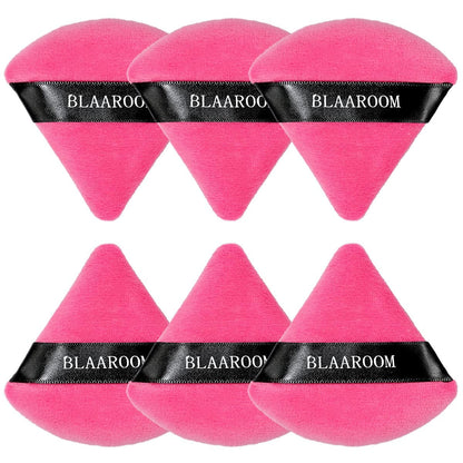 6 Pieces Powder Puff Face Makeup Velour Soft Triangle Powder Puffs - for Loose Powder Mineral Powder Body Powder Wet Dry Cosmetic Foundation Sponge Makeup Tool Health & Beauty > Personal Care > Cosmetics > Cosmetic Tools > Makeup Tools BLAAROOM Rose Red  