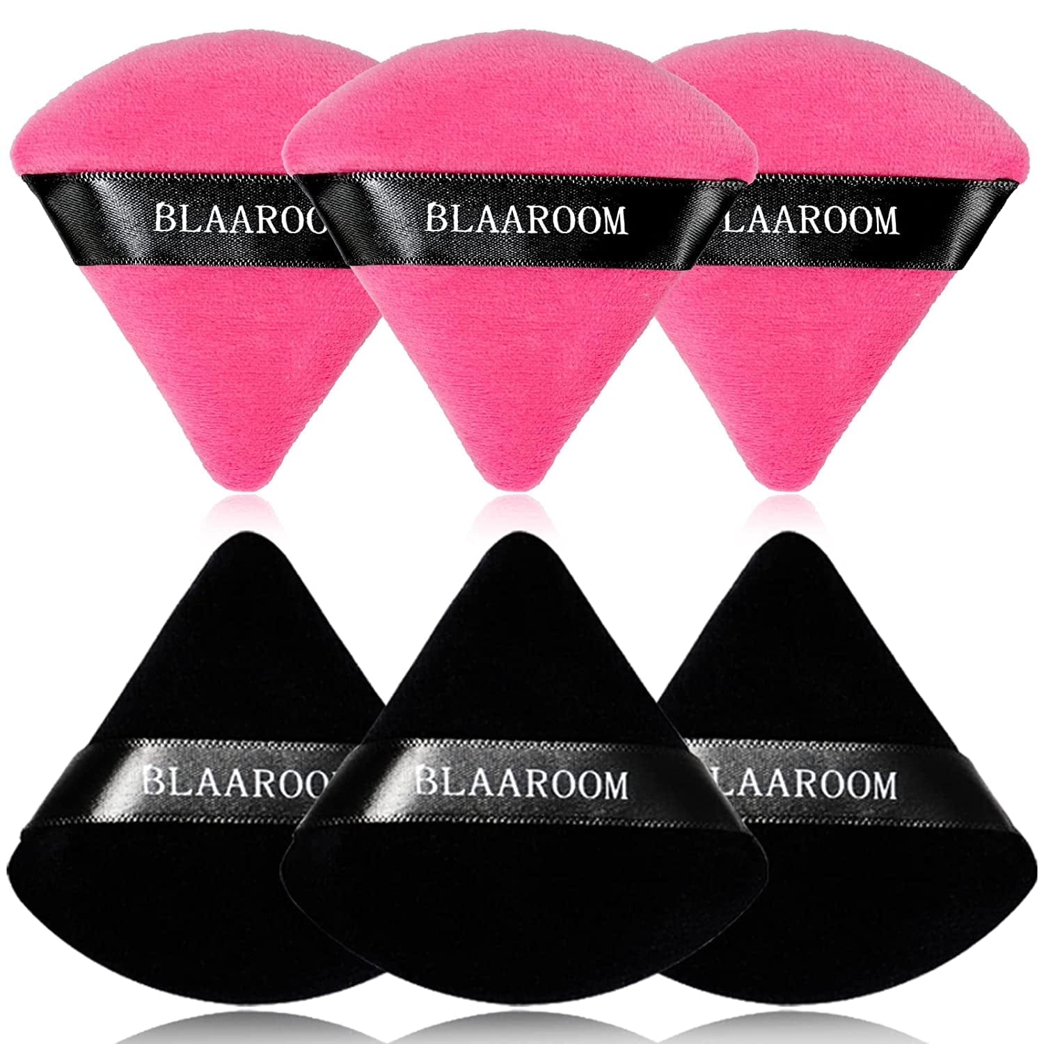 6 Pieces Powder Puff Face Makeup Velour Soft Triangle Powder Puffs - for Loose Powder Mineral Powder Body Powder Wet Dry Cosmetic Foundation Sponge Makeup Tool Health & Beauty > Personal Care > Cosmetics > Cosmetic Tools > Makeup Tools BLAAROOM Black and Rose Red  