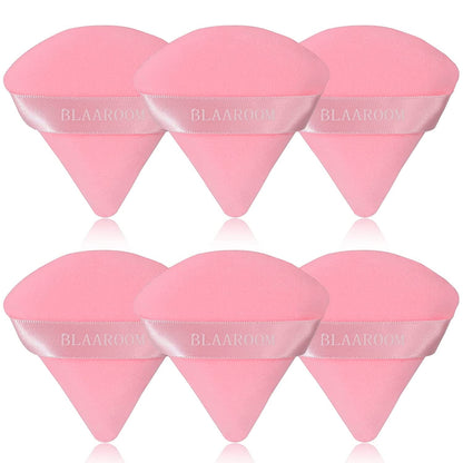 6 Pieces Powder Puff Face Makeup Velour Soft Triangle Powder Puffs - for Loose Powder Mineral Powder Body Powder Wet Dry Cosmetic Foundation Sponge Makeup Tool Health & Beauty > Personal Care > Cosmetics > Cosmetic Tools > Makeup Tools BLAAROOM Pink  