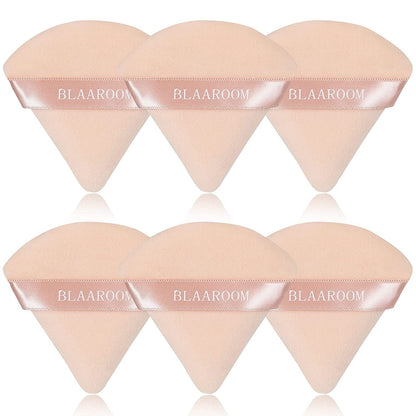 6 Pieces Powder Puff Face Makeup Velour Soft Triangle Powder Puffs - for Loose Powder Mineral Powder Body Powder Wet Dry Cosmetic Foundation Sponge Makeup Tool Health & Beauty > Personal Care > Cosmetics > Cosmetic Tools > Makeup Tools BLAAROOM Nude  