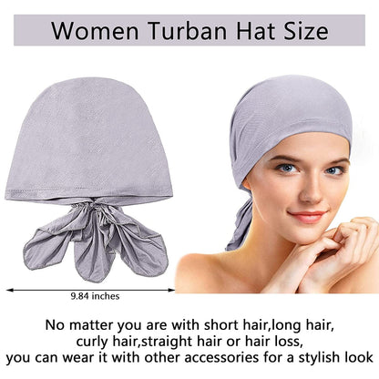 6 Pieces Slip-On Pre-Tied Scarf Caps Women Turban Hat Beanie Head Scarf Head Wrap Headwear for Women Girls (Soft Colors) Apparel & Accessories > Clothing Accessories > Headwear Syhood   