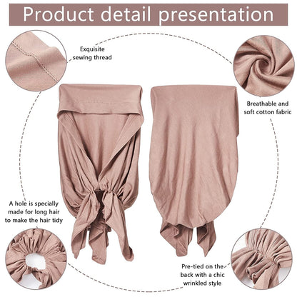 6 Pieces Slip-On Pre-Tied Scarf Caps Women Turban Hat Beanie Head Scarf Head Wrap Headwear for Women Girls (Soft Colors) Apparel & Accessories > Clothing Accessories > Headwear Syhood   