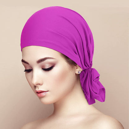 6 Pieces Slip-On Pre-Tied Scarf Caps Women Turban Hat Beanie Head Scarf Head Wrap Headwear for Women Girls (Soft Colors) Apparel & Accessories > Clothing Accessories > Headwear Syhood   
