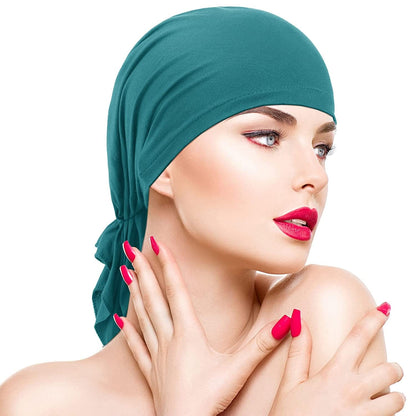 6 Pieces Slip-On Pre-Tied Scarf Caps Women Turban Hat Beanie Head Scarf Head Wrap Headwear for Women Girls (Soft Colors) Apparel & Accessories > Clothing Accessories > Headwear Syhood   