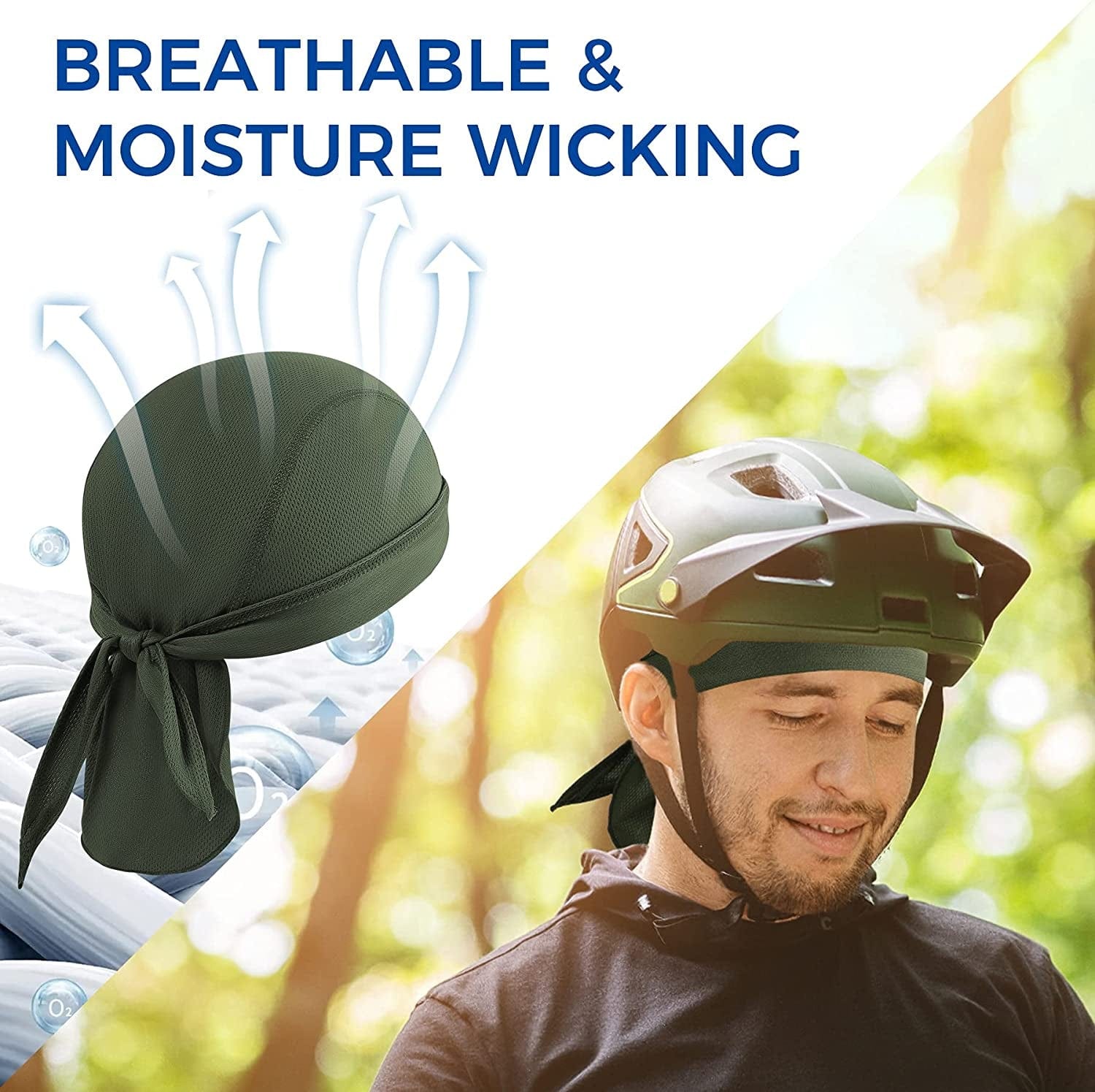 6 Pieces Sweat Wicking Head Wrap Helmet Liner Skull Cap Breathable Dew Do Rags for Outdoor Activities Apparel & Accessories > Clothing Accessories > Bandanas & Headties XDRISONY   