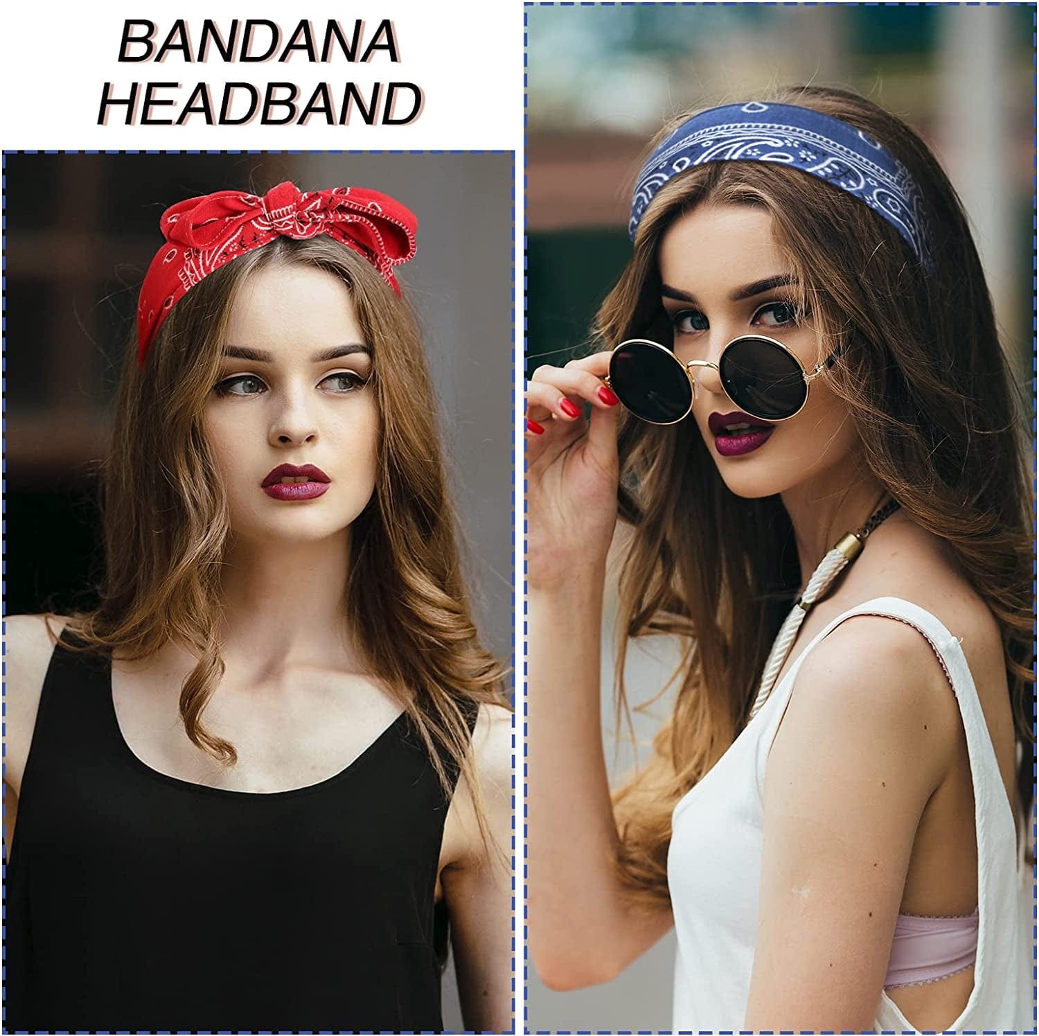 6 Pieces Tie Headband for Men Women Elastic Bandana Headband Adjustable Athletic Hair Band Bandana Sweat Wicking Headband Hair Wrap Sports Head Band Non Slip Yoga Workout Sweatbands Apparel & Accessories > Clothing Accessories > Bandanas & Headties Charniol   