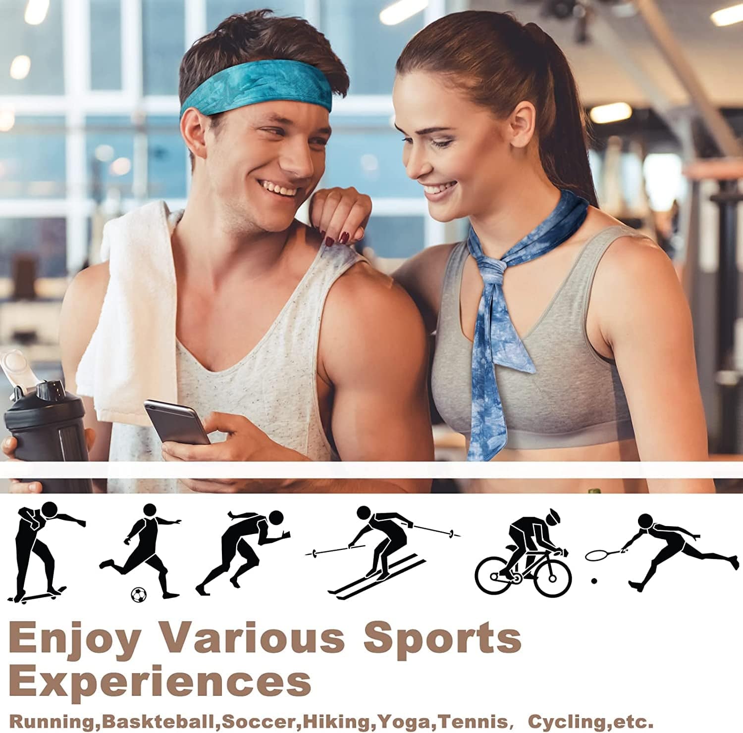 6 Pieces Tie on Headband Men Sport Tie Back Headband Women Wicking Hairband Bandana Tie Stretchy Workout Sweatbands for Basketball, Running, Tennis, Karate, Athletics Apparel & Accessories > Clothing Accessories > Bandanas & Headties Jerify   