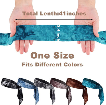 6 Pieces Tie on Headband Men Sport Tie Back Headband Women Wicking Hairband Bandana Tie Stretchy Workout Sweatbands for Basketball, Running, Tennis, Karate, Athletics Apparel & Accessories > Clothing Accessories > Bandanas & Headties Jerify   