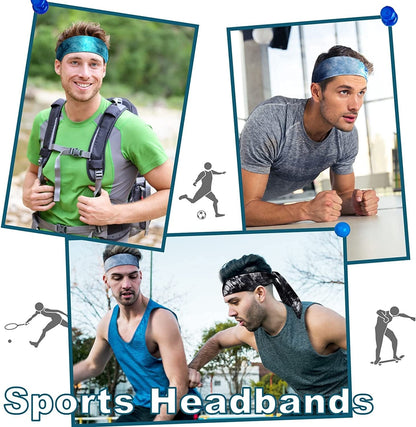 6 Pieces Tie on Headband Men Sport Tie Back Headband Women Wicking Hairband Bandana Tie Stretchy Workout Sweatbands for Basketball, Running, Tennis, Karate, Athletics Apparel & Accessories > Clothing Accessories > Bandanas & Headties Jerify   