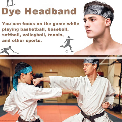 6 Pieces Tie on Headband Men Sport Tie Back Headband Women Wicking Hairband Bandana Tie Stretchy Workout Sweatbands for Basketball, Running, Tennis, Karate, Athletics Apparel & Accessories > Clothing Accessories > Bandanas & Headties Jerify   