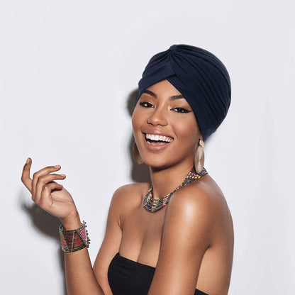 6 Pieces Turbans for Women Soft Turban Head Wrap Pleated Beanie Cap Apparel & Accessories > Clothing Accessories > Headwear SATINIOR   