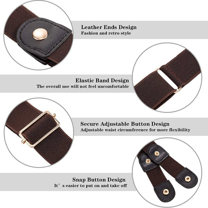 6 Pieces Unisex No Buckle Stretch Belt Adjustable No Buckle Waist Belt Invisible Elastic Belt for Jeans Pants Skirts Apparel & Accessories > Clothing Accessories > Belts Syhood   
