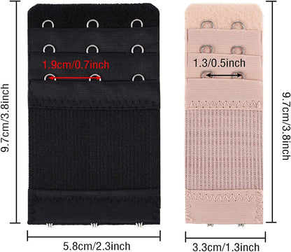 6 Pieces Women'S Bra Extenders Elastic Stretchy Bra Extension Strap, 3 Rows X 3 Hooks, 3 Rows X 2 Hooks (3 Rows X 3 Hooks, 3 Rows X 2 Hooks, Color Set 1)