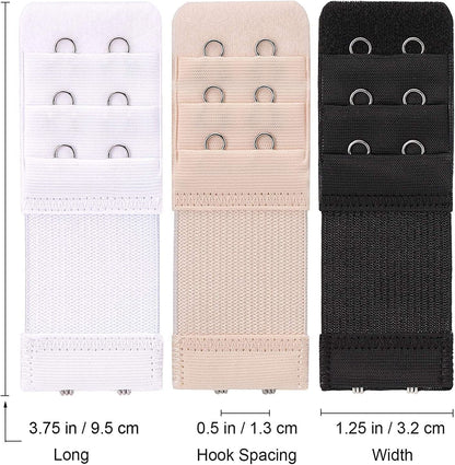 6 Pieces Women'S Soft Comfortable Elastic Bra Extenders Bra Extension Strap 2 Hook 3 Row Lady'S Bra Extender Bra Band