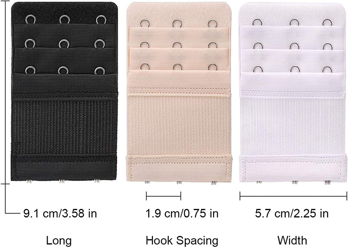 6 Pieces Women'S Soft Comfortable Elastic Bra Extenders Bra Extension Strap 2 Hook 3 Row Lady'S Bra Extender Bra Band