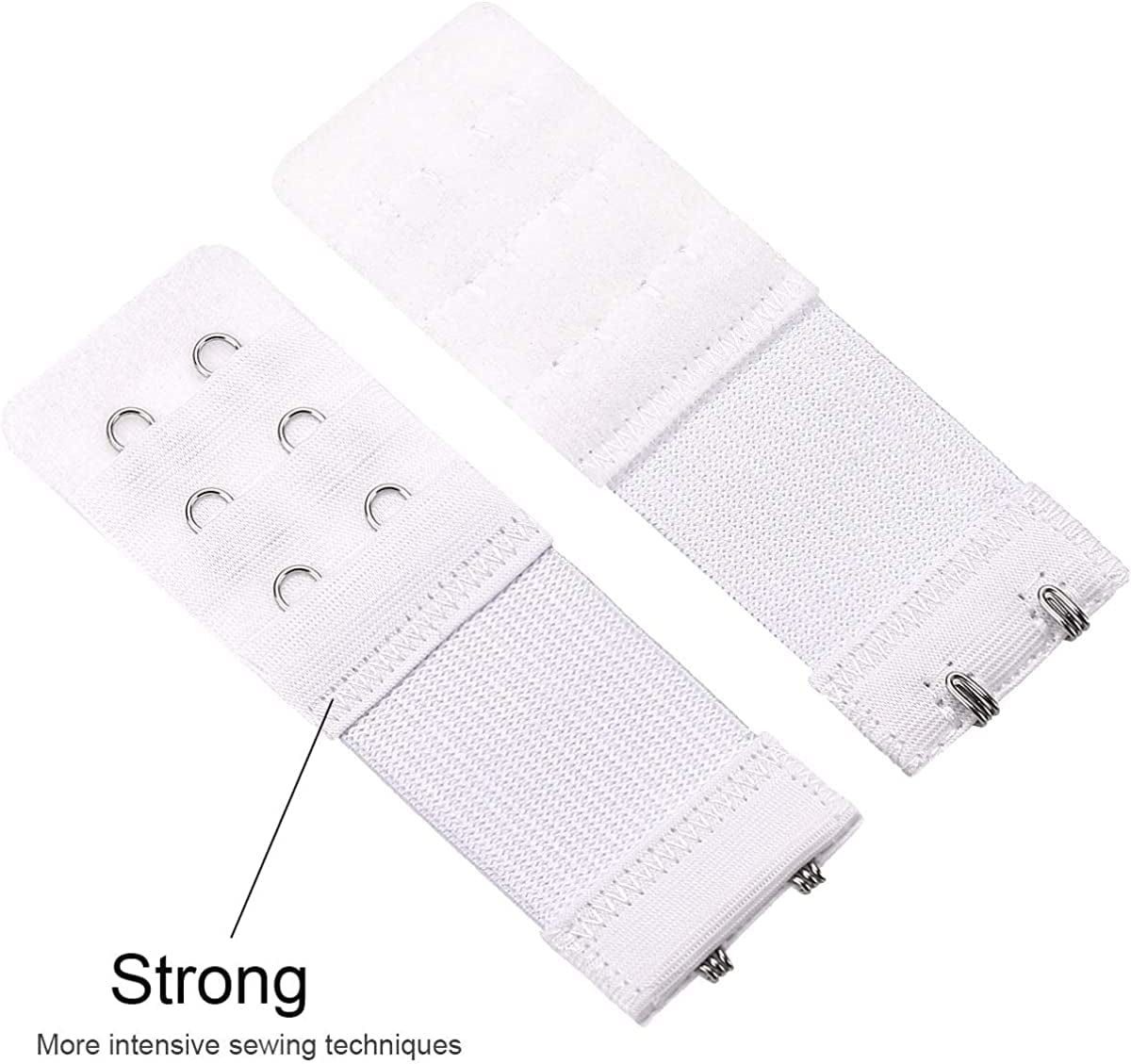 6 Pieces Women'S Soft Comfortable Elastic Bra Extenders Bra Extension Strap 2 Hook 3 Row Lady'S Bra Extender Bra Band