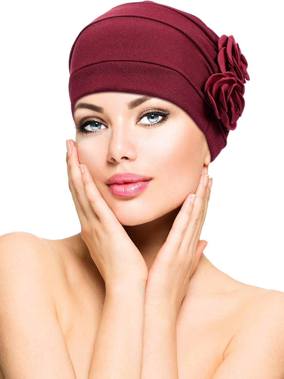 6 Pieces Women Turban Flower Caps Vintage Beanie Headscarf Elastic Headwrap Hat Apparel & Accessories > Clothing Accessories > Headwear SATINIOR   