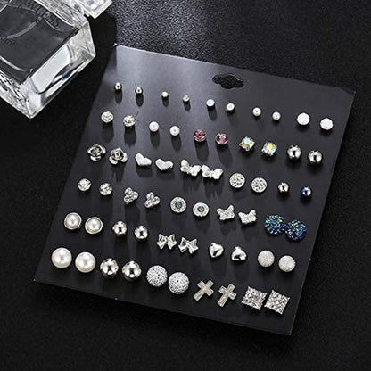 60 Pairs Earrings Set Stud Earrings for Women Assorted Earrings for Teens Girls Small Faux Pearl Mixed Color Flower Cute Earring Set Fashion Jewelry Birthday Gifts (Style 02) Apparel & Accessories > Jewelry > Earrings OATHYAN   