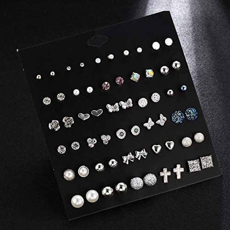 60 Pairs Earrings Set Stud Earrings for Women Assorted Earrings for Teens Girls Small Faux Pearl Mixed Color Flower Cute Earring Set Fashion Jewelry Birthday Gifts (Style 02) Apparel & Accessories > Jewelry > Earrings OATHYAN   