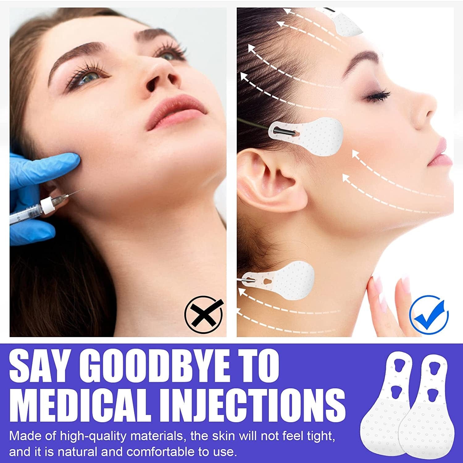 60 PCS Face Lift Tape, V-Line Face Tape Lifting Invisible, Face Lift Tools for Reducing Double Chin, Hiding Wrinkles and Lifting Saggy Skin Health & Beauty > Personal Care > Cosmetics > Cosmetic Tools > Skin Care Tools Feulover   