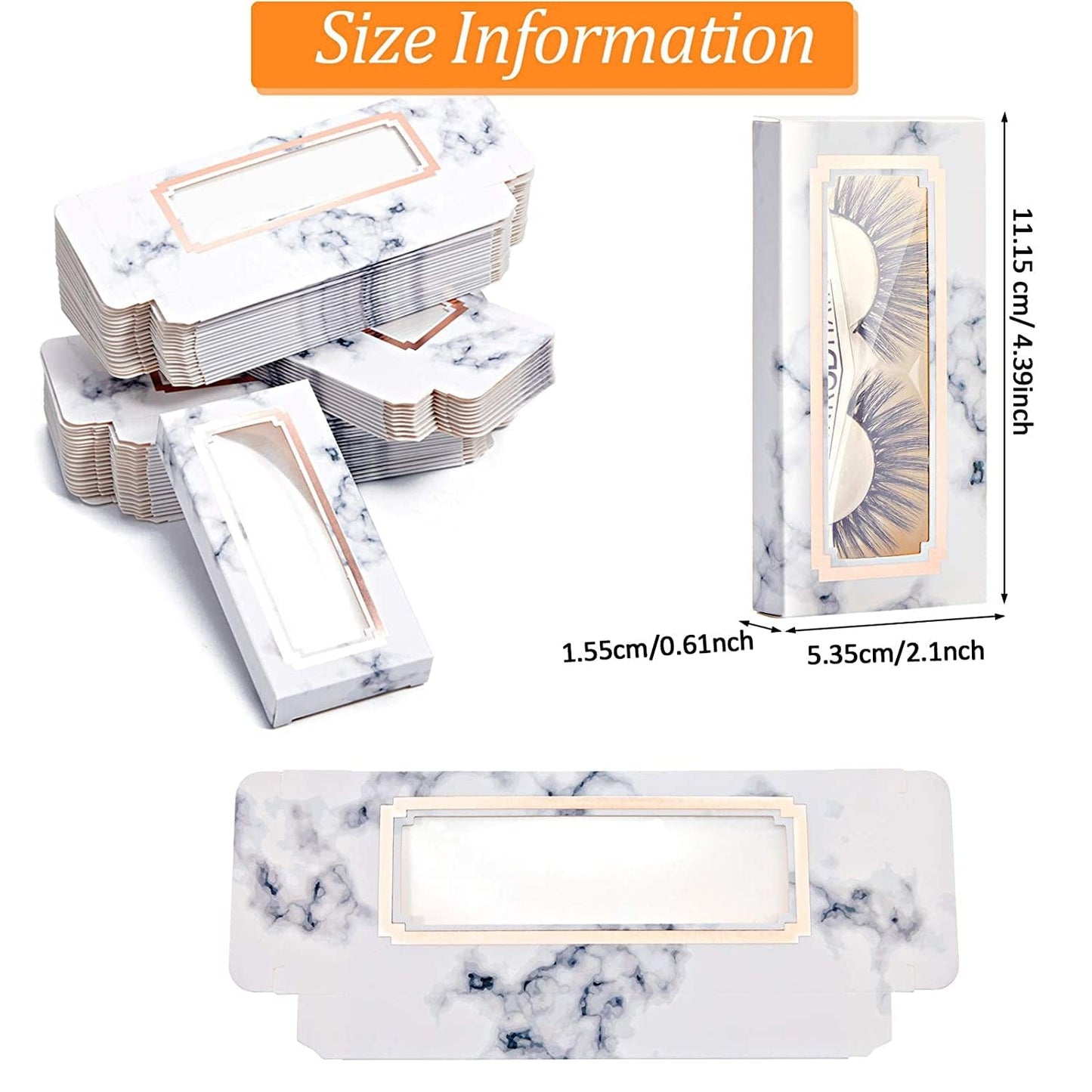 60 Pieces Empty Eyelash Case Soft Paper Lash Box Eyelash Packaging Box Marble Design Eyelashes Container for False Eyelash Care Cosmetic Tools Health & Beauty > Personal Care > Cosmetics > Cosmetic Tools > Makeup Tools Maitys   