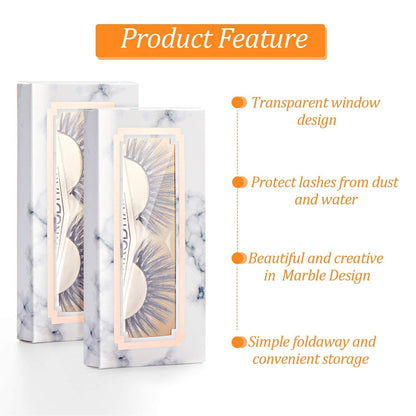 60 Pieces Empty Eyelash Case Soft Paper Lash Box Eyelash Packaging Box Marble Design Eyelashes Container for False Eyelash Care Cosmetic Tools Health & Beauty > Personal Care > Cosmetics > Cosmetic Tools > Makeup Tools Maitys   