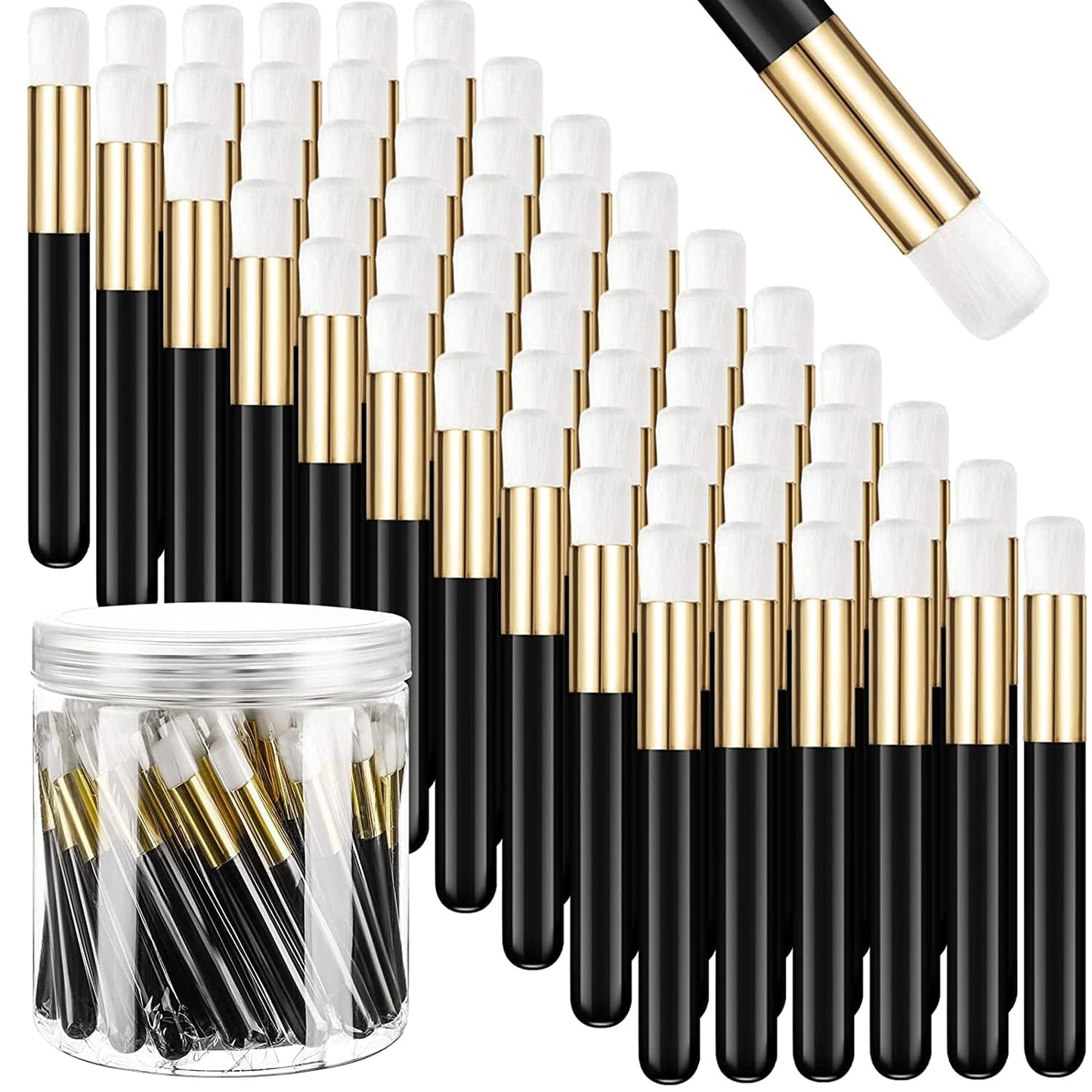 60 Pieces Lash Shampoo Brushes with Container, Eyelash Extension Cleansing Brush Nose Pore Cleaning Brush Peel off Blackhead Removing Tool Cosmetic Lash Cleanser Facial Cleansing Brushes (Pink) Health & Beauty > Personal Care > Cosmetics > Cosmetic Tools > Makeup Tools Patelai Black  