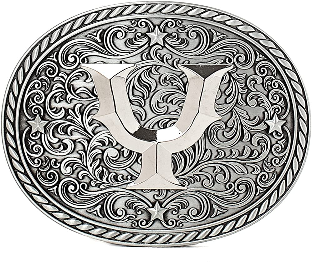 Western Cowboy/Cowgirl Initial Belt Buckle - Large, Letter Buckles for Men and Women Apparel & Accessories > Clothing Accessories > Belt Buckles Itera Y  