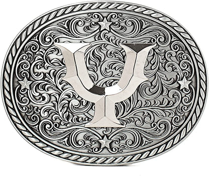 Western Cowboy/Cowgirl Initial Belt Buckle - Large, Letter Buckles for Men and Women Apparel & Accessories > Clothing Accessories > Belt Buckles Itera Y  