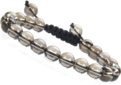 Massive Beads Natural Healing Power Gemstone Crystal Beads Unisex Adjustable Macrame Bracelets 8Mm Apparel & Accessories > Jewelry > Bracelets MASSIVE BEADS Smoky Quartz  