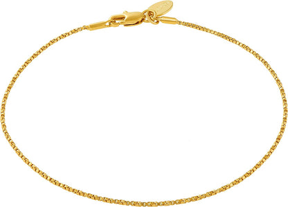 LIFETIME JEWELRY Twisted Box Chain Anklet for Women and Men 24K Real Gold Plated Apparel & Accessories > Jewelry > Anklets Lifetime Products Group Gold 11.0 Inches 