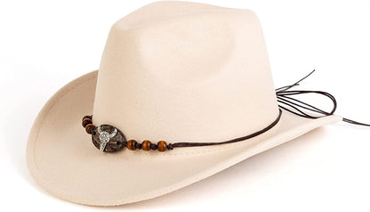 Gossifan Womens Classic Western Cowgirl Cowboy Wide Brim Hats with Belt Apparel & Accessories > Clothing Accessories > Hats Gossifan Aa-beige 7 1/8-7 1/4 