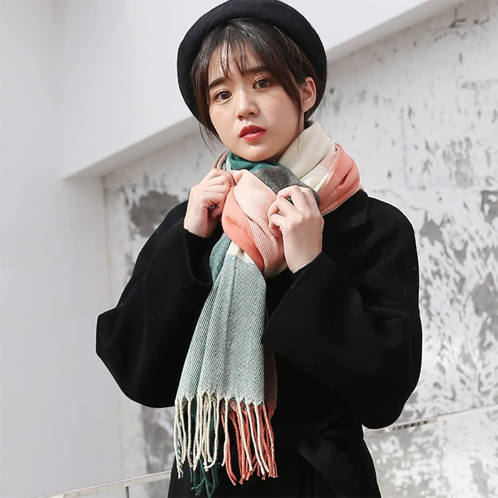 Women'S Long Plaid Blanket Chunky Oversized Winter/Fall Warm Scarf Big Tartan Scarves Wrap Shawl Apparel & Accessories > Clothing Accessories > Scarves & Shawls YSense Wear   