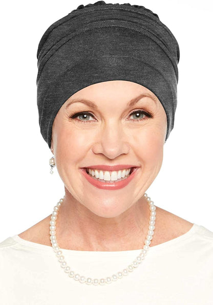 Cardani Meridian Beanie Cap & Volumizer Turban Viscose from Bamboo Hat Apparel & Accessories > Clothing Accessories > Headwear Cardani Luxury Bamboo - Charcoal One Size 