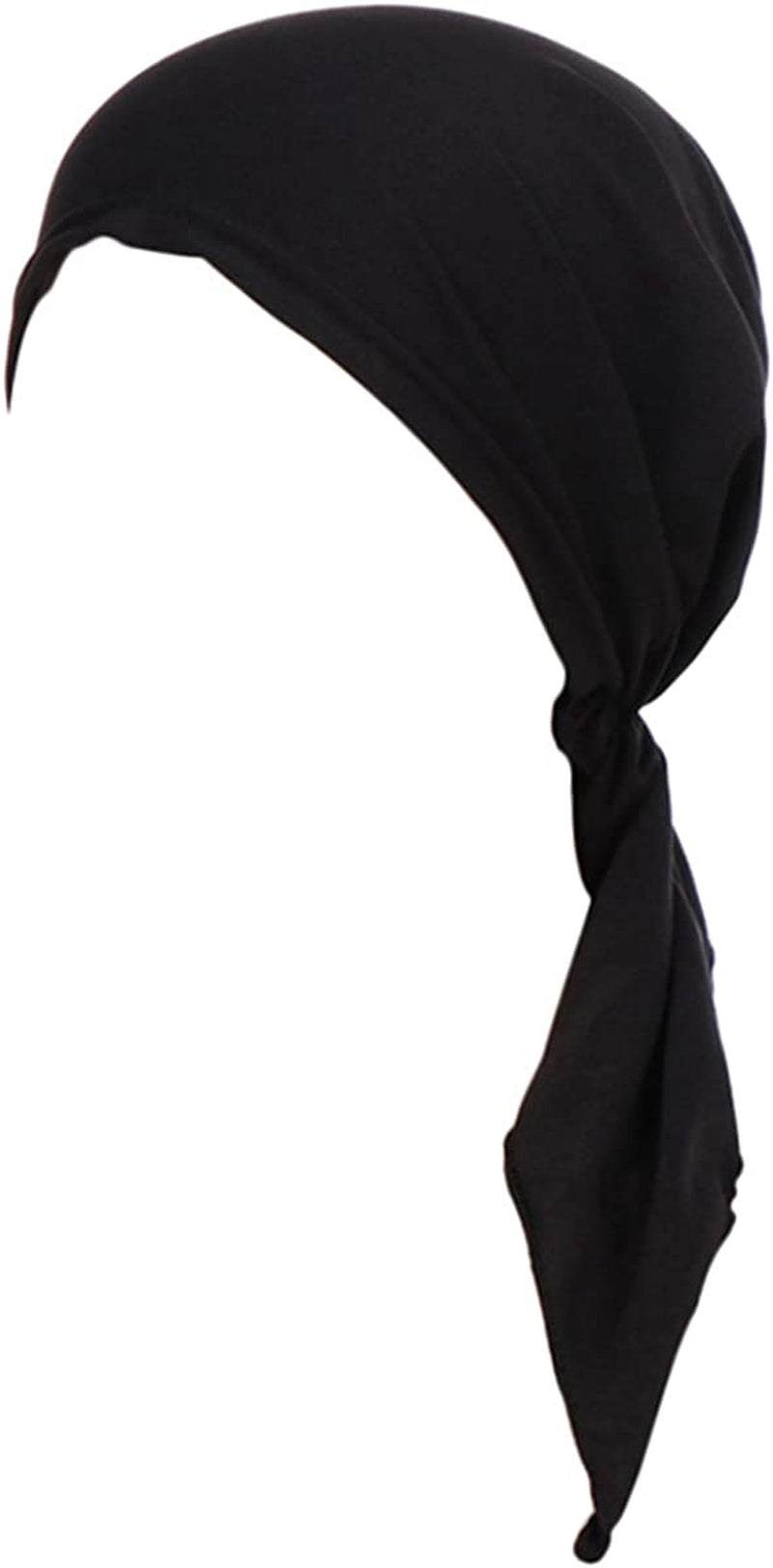 Summer Chemo Scarf Lightweight Silky Beanie Ruffle Cap Cancer Headwear for Womens Apparel & Accessories > Clothing Accessories > Headwear DancMolly Black  