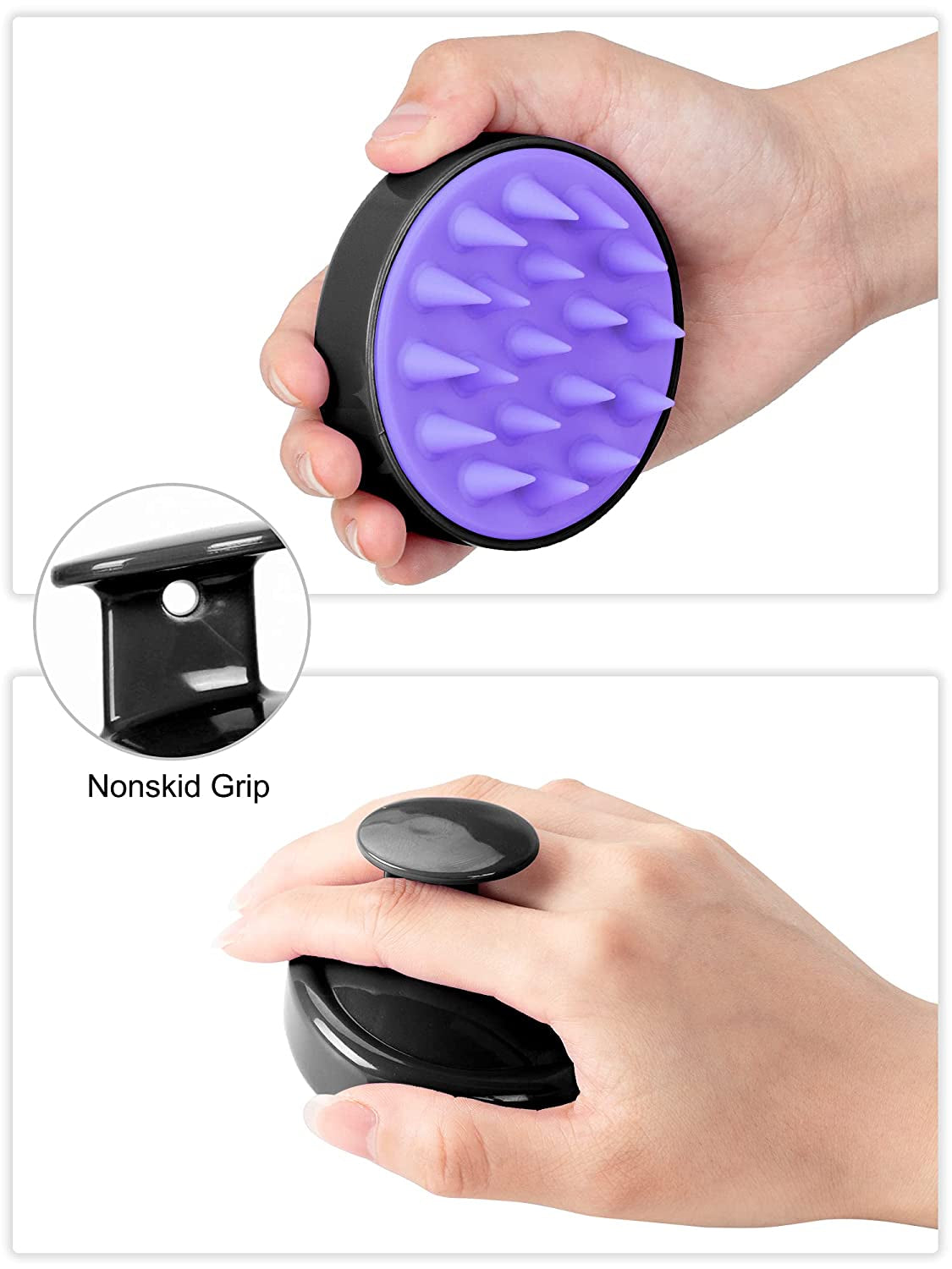 Hair Shampoo Brush, HEETA Scalp Care Hair Brush with Soft Silicone Scalp Massager (Black) Health & Beauty > Personal Care > Hair Care HEETA   
