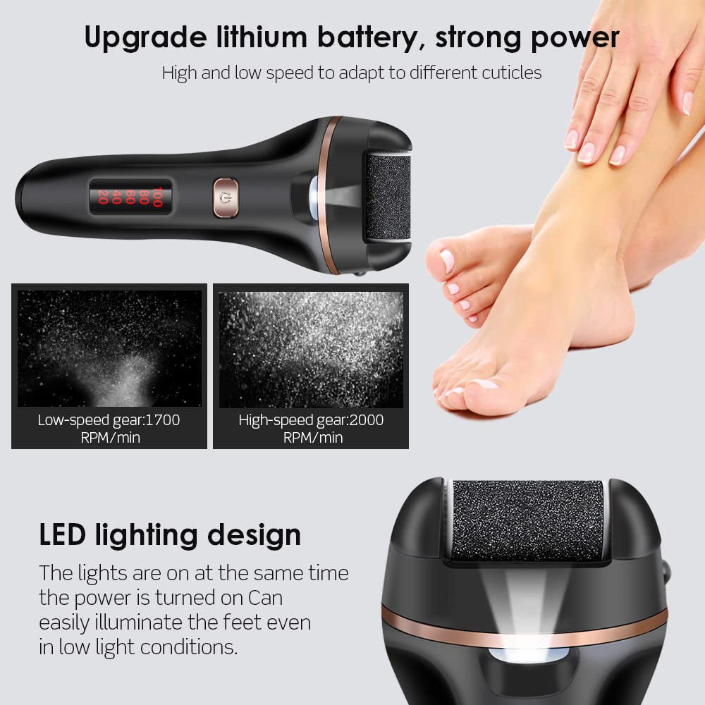 Electric Foot File Callus Remover, Rechargeable Callous Removers for Feet, Professional Foot Care Kit Foot Rasp Dead Skin Remover Pedicure Kit with Power Display for Men Women Salon or Home Best Gift Health & Beauty > Personal Care > Foot Care iToncs   