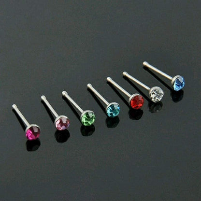 60Pcs Stainless Steel Crystal Nose Ring Set Women Steel Nose Piercing Set Ear Bone Needle Studs Body Jewelry Durable and Practical Apparel & Accessories > Jewelry > Body Jewelry Generic   