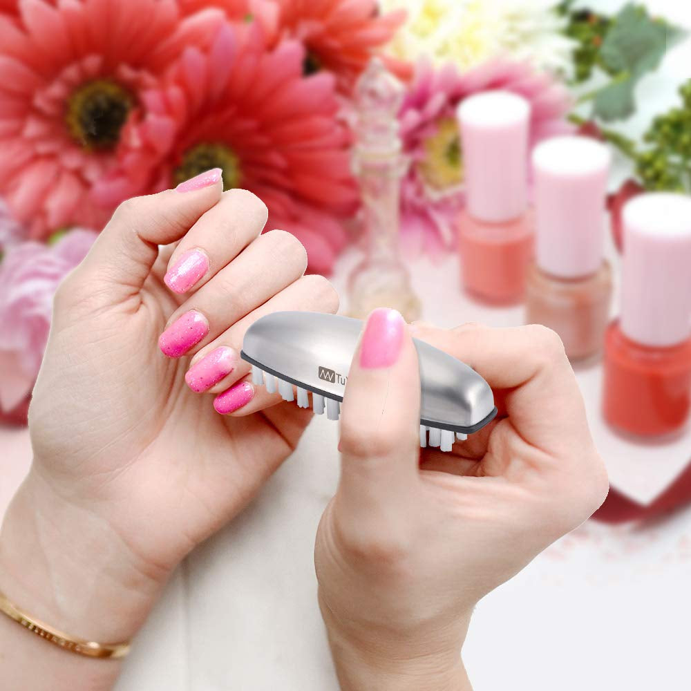 Nail Brush for Cleaning, Fingernail Brush Nail Cleaner Tool, Stainless Steel Hand Finger Toes Brush, Pedicure Nail Scrubber by Nantuyo Health & Beauty > Personal Care > Cosmetics > Cosmetic Tools > Nail Tools NANTuYo   
